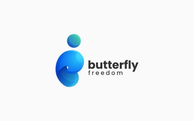 Abstract Butterfly Gradient Logo