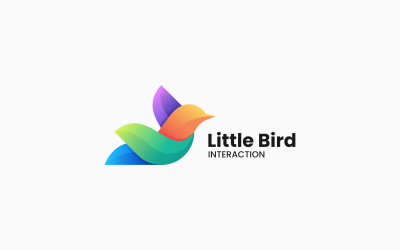 Kleine vogel kleurrijke logo-stijl