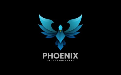 Vector Phoenix Bird Gradient Logotypstil
