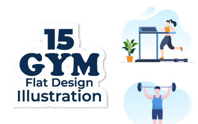 15 Workout Gym platt designillustration