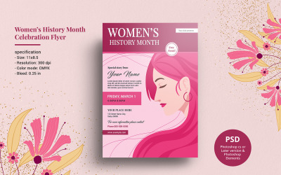 Women&#039;s History Month Flyer Corporate Identity Template