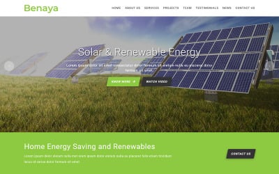 Benaya je jednostránková šablona společnosti Solar Energy Company