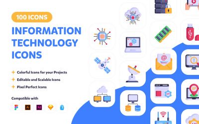 100 icone della tecnologia dell&amp;#39;informazione