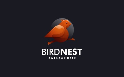 Estilo de logotipo gradiente de ninho de pássaro