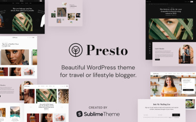 Presto Teması Tamamen Duyarlı Bir Kadınsı WordPress Temaları ve Şablonları