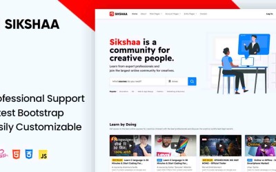 Sikshaa - Corso di formazione online LMS e modello HTML per la scuola