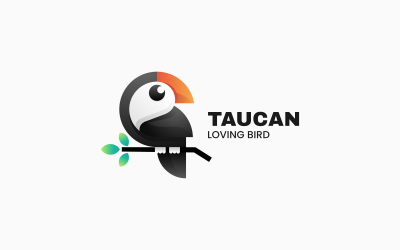 Vector Toucan Gradient Logotyp mall