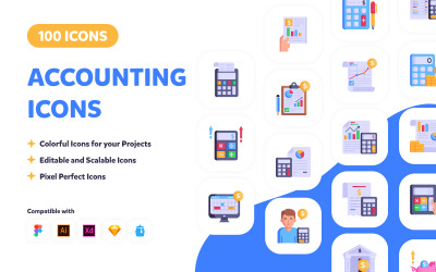 100 Accounting Icons - Vector Designs