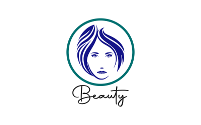 Attractive Girl Face Logo Design Tenplate
