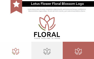 Elegantní lotosový květ květinový květ abstraktní linie logo