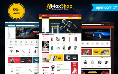 MaxShop — motyw e-commerce OpenCart poświęcony sportowi, narzędziom i częściom samochodowym