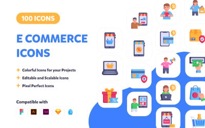 100 online shopping ikoner