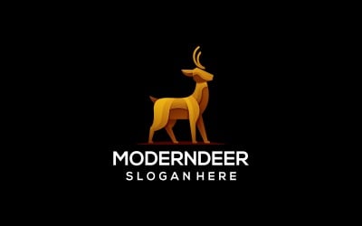 Vector Deer Gradient Färg Logotyp