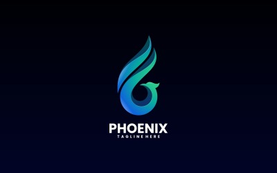Vector Phoenix Bird Design de logotipo gradiente