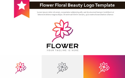Zarif Çiçek Çiçek Güzellik Butik Monoline Logo Şablonu