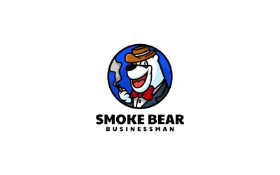 Logo kreskówka maskotka dymu misia