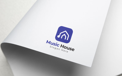 Modello di progettazione del logo della casa della musica