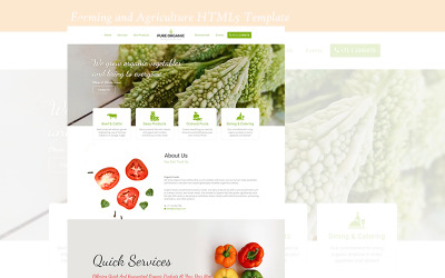 Pure Organic — szablon strony docelowej dla rolnictwa i rolnictwa