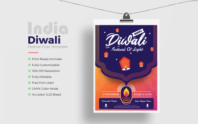 Atraktivní Diwali Flyer šablona