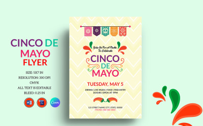Cinco De Mayo Parti El İlanı Kurumsal Kimlik Şablonu