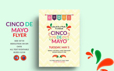 Cinco De Mayo Party Flyer šablona Corporate Identity
