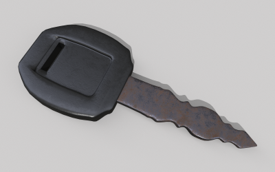 Fahrzeugschlüssel Low-Poly-3D-Modell