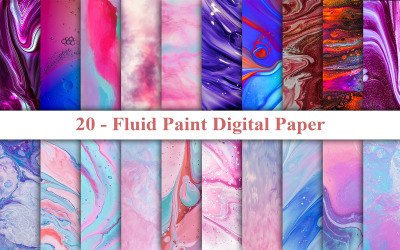 Fluid Paint Digital Paper, Liquid Background, Digital Paper
