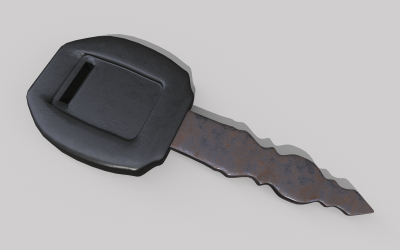 Klíč od vozidla Low-poly 3D model