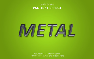 Metal Green 3d Text Effect Gratis Psd