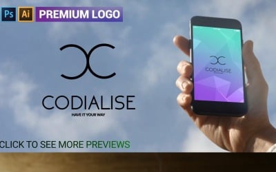 Modèle de logo de lettre CODIALISE C Premium