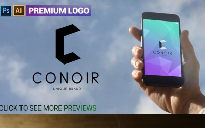 Modèle de logo de lettre Premium CONOIR C