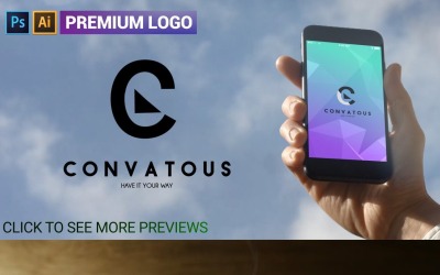 Modello di logo della lettera C CONVATOUS premium