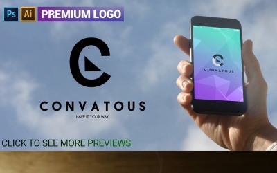 Plantilla premium de logotipo de letra CONVATOUS C