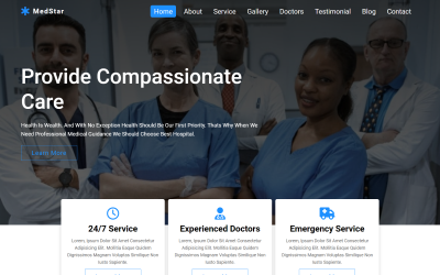 MedStar - Medical HTML-målsidasmall