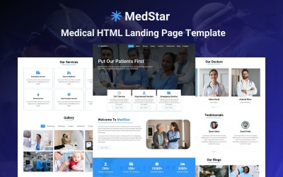 MedStar — Медицинский HTML-шаблон целевой страницы