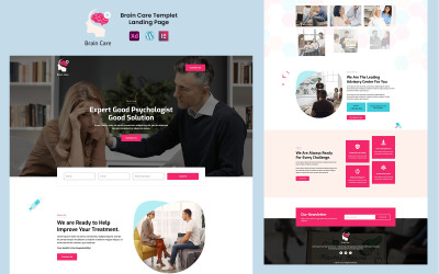 Brain Care – Служба психологічної терапії, готова до використання Шаблон Elementor