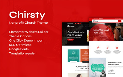 Chirsty - багатоцільова тема WordPress для некомерційної церкви