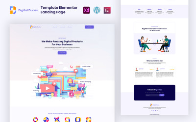 Digital Dudes – šablona Elementor pro digitální služby připravené k použití
