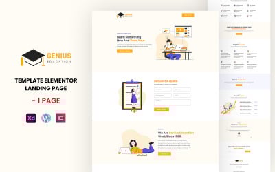 Genius Education - Kullanıma Hazır Online Eğitim Elementor Şablonu