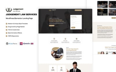 Jugement – Modèle Elementor prêt à l&amp;#39;emploi pour services juridiques WordPress