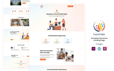 Клуб Care Care Care Services, готовий до використання Шаблон Elementor