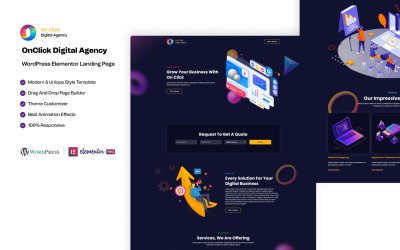 OnClick Digital Agency – Modello Elementor per WordPress pronto all&amp;#39;uso