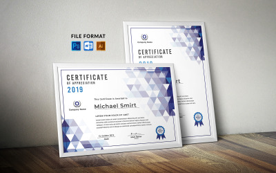 Palabra de certificado corporativo: horizontal y vertical