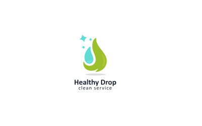 Ren hälsosam droppe-logotypmall