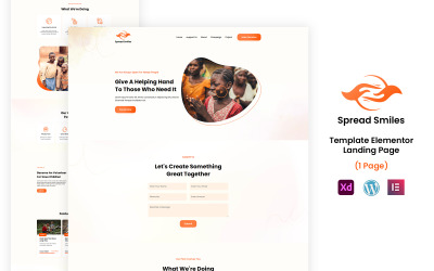 Spread Smile - Plantilla de Elementor lista para usar de servicios de ONG