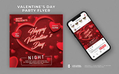 Valentines Party Flyer Template