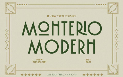 Monterio - moderní písma ve stylu art deco