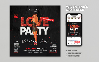 Night Club Party Flyer Publicación en redes sociales