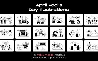 25 April Fool&amp;#39;s Day Illustraties