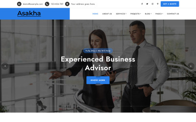 Asakha é um modelo de HTML multifuncional de negócios